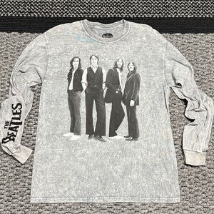 The Beatles Graphic Long Sleeve Tee Men’s Sz L Gray Cotton Casual Classic Retro